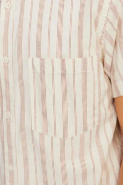 Camisa linho às riscas