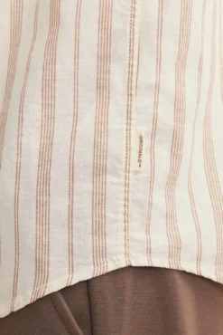 Camisa linho às riscas