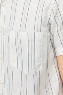 Camisa linho às riscas