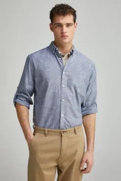 Camisa lisa de algodão