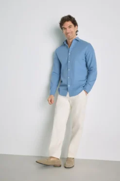 Camisa lisa de manga comprida