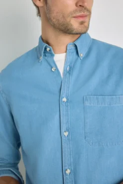 Camisa lisa de manga comprida