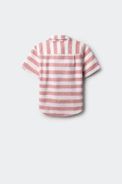 Camisa listrada de riscas manga curta para menino