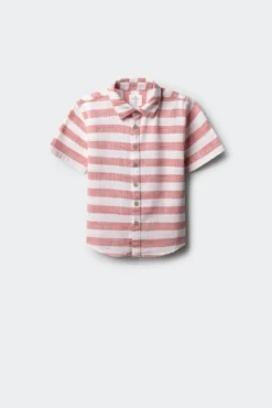 Camisa listrada de riscas manga curta para menino