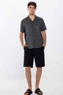 Camisa manga curta impressa viscosa