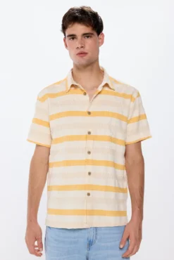 Camisa manga curta jacquard
