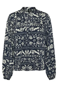Camisa manga manga comprida com gola mao mandarim