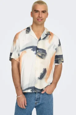 Camisa masculina de manga curta com regular fit