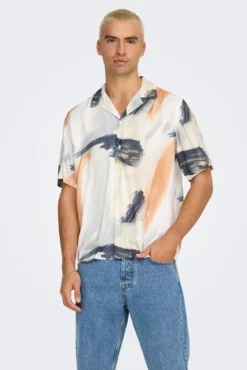 Camisa masculina de manga curta com regular fit