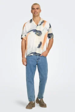 Camisa masculina de manga curta com regular fit
