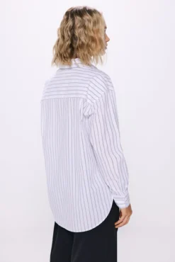 Camisa oversized de popelina riscas
