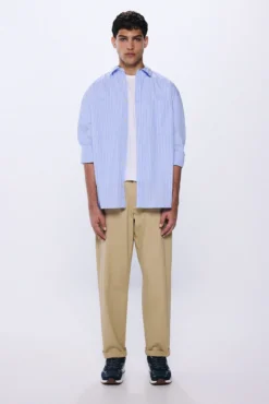 Camisa oversized de popelina riscas