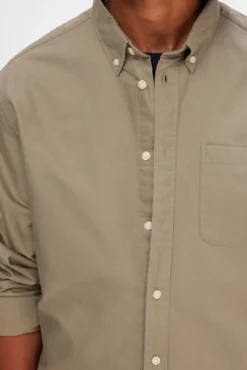 Camisa oxford Regular Fit com bolso, 100% algodão