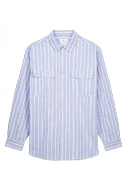 Camisa Oxford riscas com bolsos