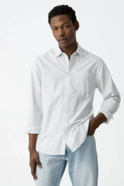 Camisa Oxford riscas regular fit