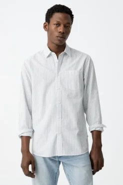 Camisa Oxford riscas regular fit