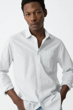 Camisa Oxford riscas regular fit