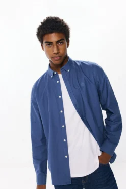 Camisa oxford tingida de peça