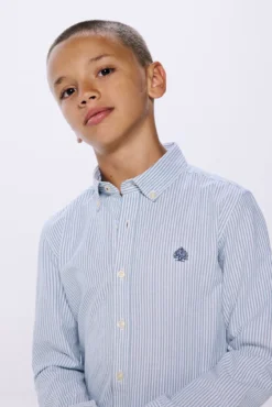 Camisa pinpoint riscas menino