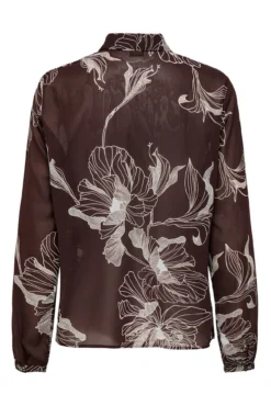 Camisa plissada de chiffon
