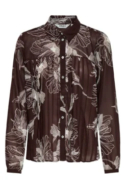 Camisa plissada de chiffon