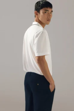 Camisa pólo com gola jacquard Coolmax®