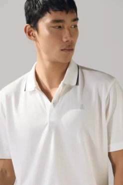 Camisa pólo com gola jacquard Coolmax®
