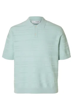 Camisa polo de malha estruturada de manga curta