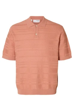 Camisa polo de malha estruturada de manga curta