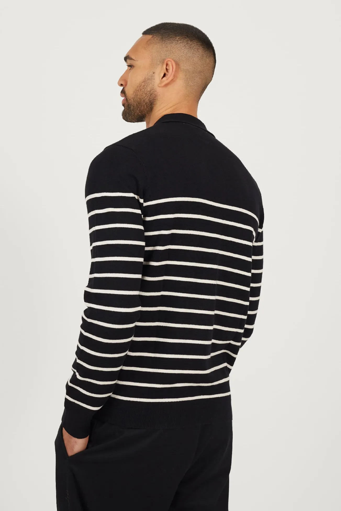 Camisa polo de malha riscas
