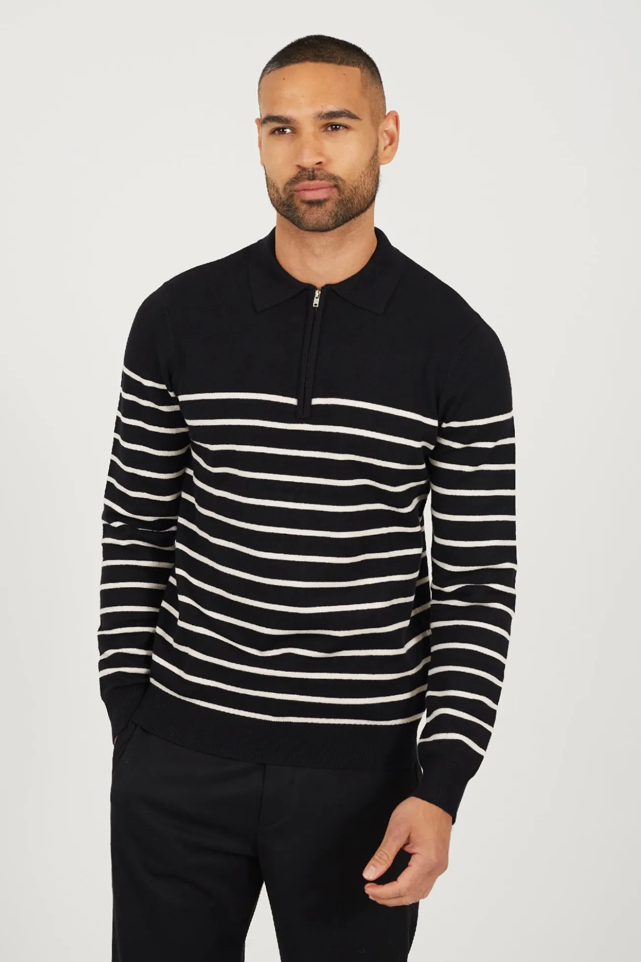Camisa polo de malha riscas