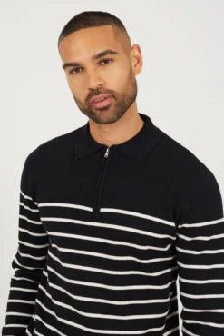 Camisa polo de malha riscas