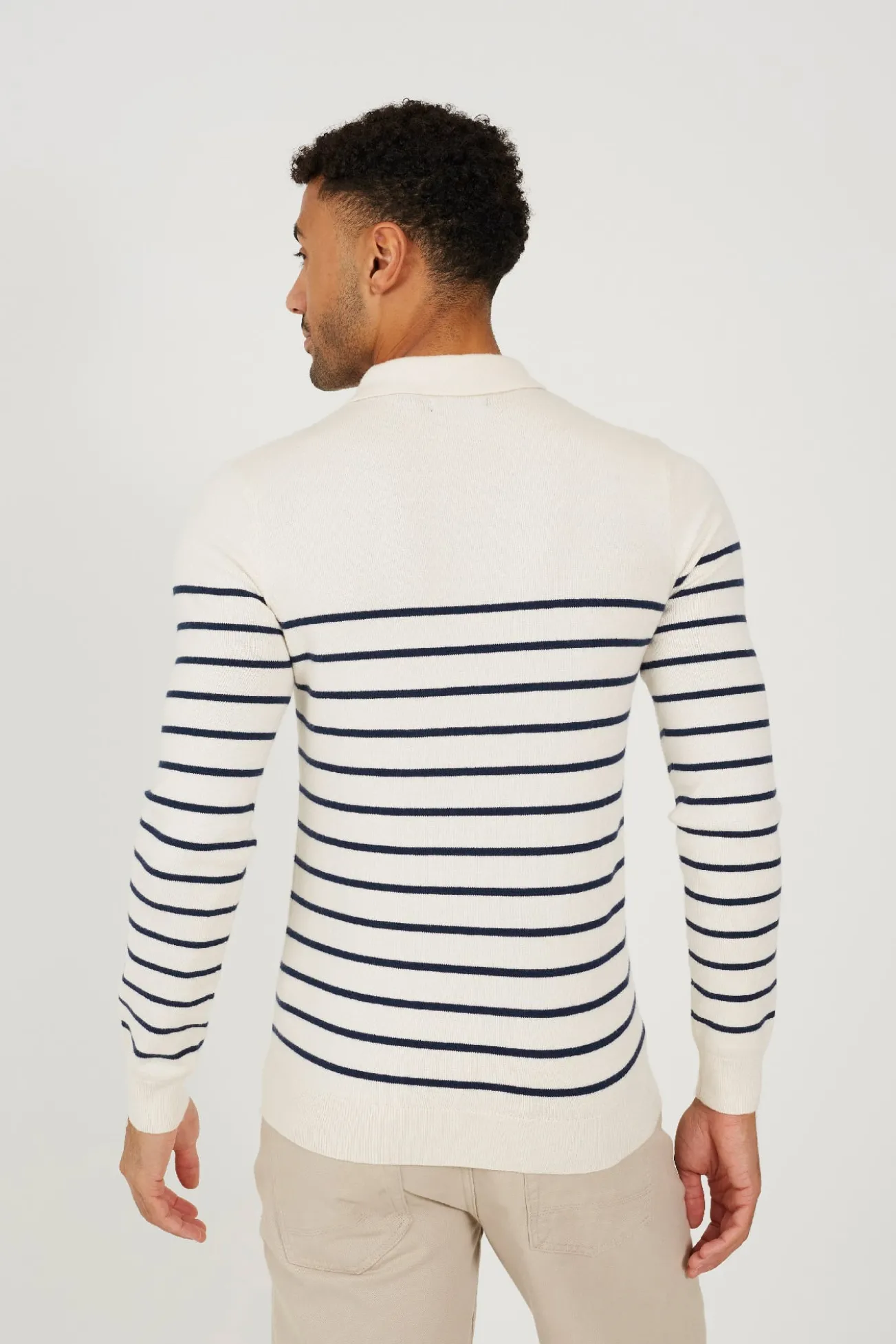 Camisa polo de malha riscas