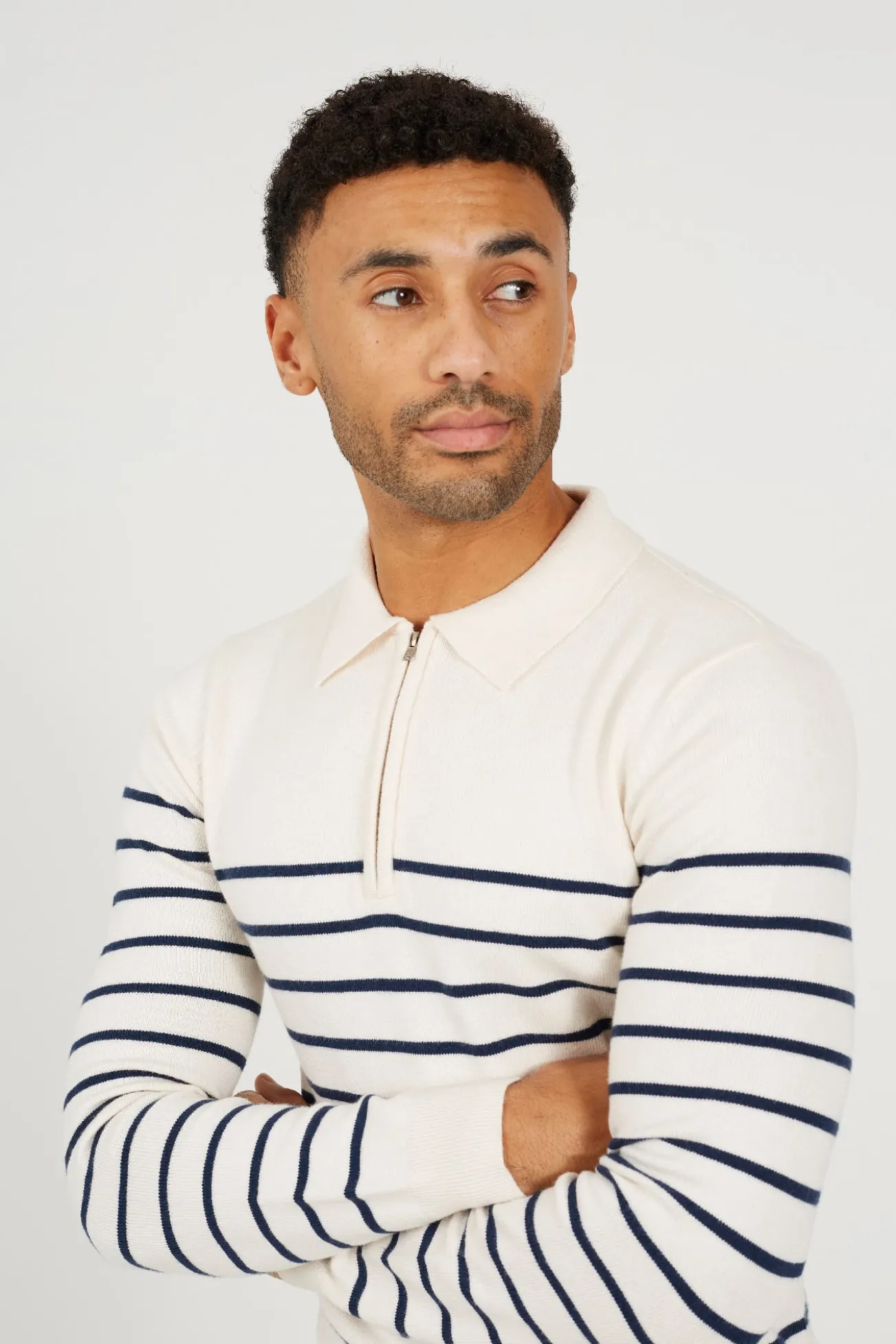 Camisa polo de malha riscas