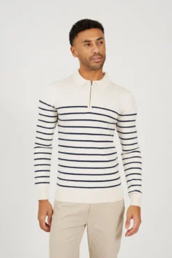 Camisa polo de malha riscas