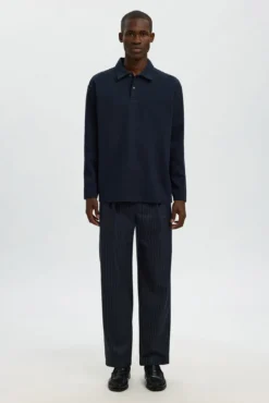 Camisa polo jacquard de manga comprida , 100% algodão orgânico