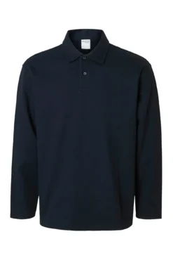 Camisa polo jacquard de manga comprida , 100% algodão orgânico