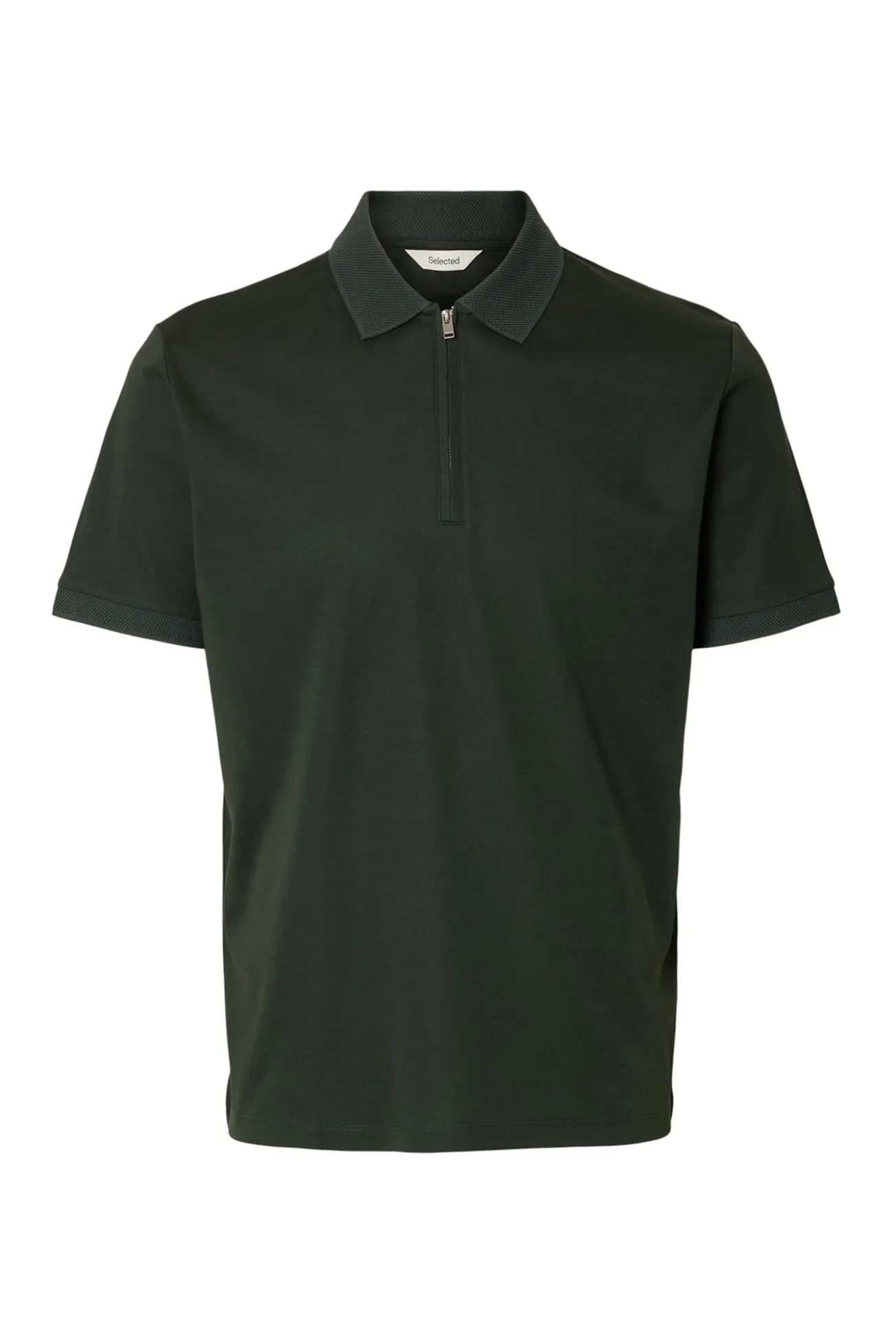 Camisa polo manga curta com fecho-éclair
