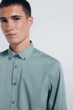 Camisa popelina micro estampado