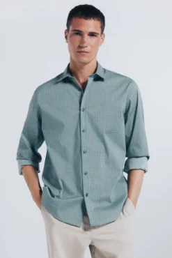 Camisa popelina micro estampado