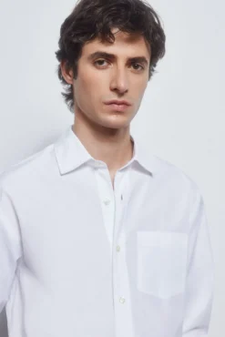 Camisa popelina tecido italiano