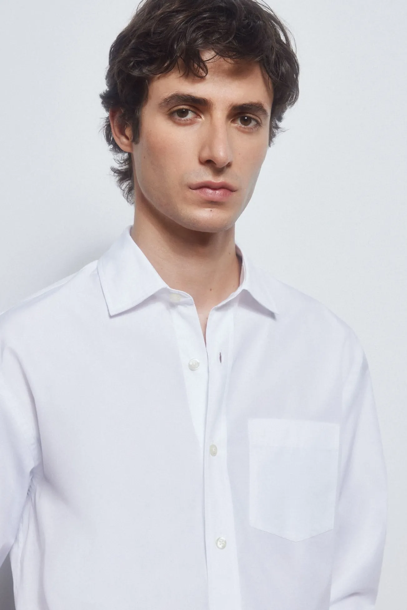 Camisa popelina tecido italiano