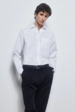Camisa popelina tecido italiano