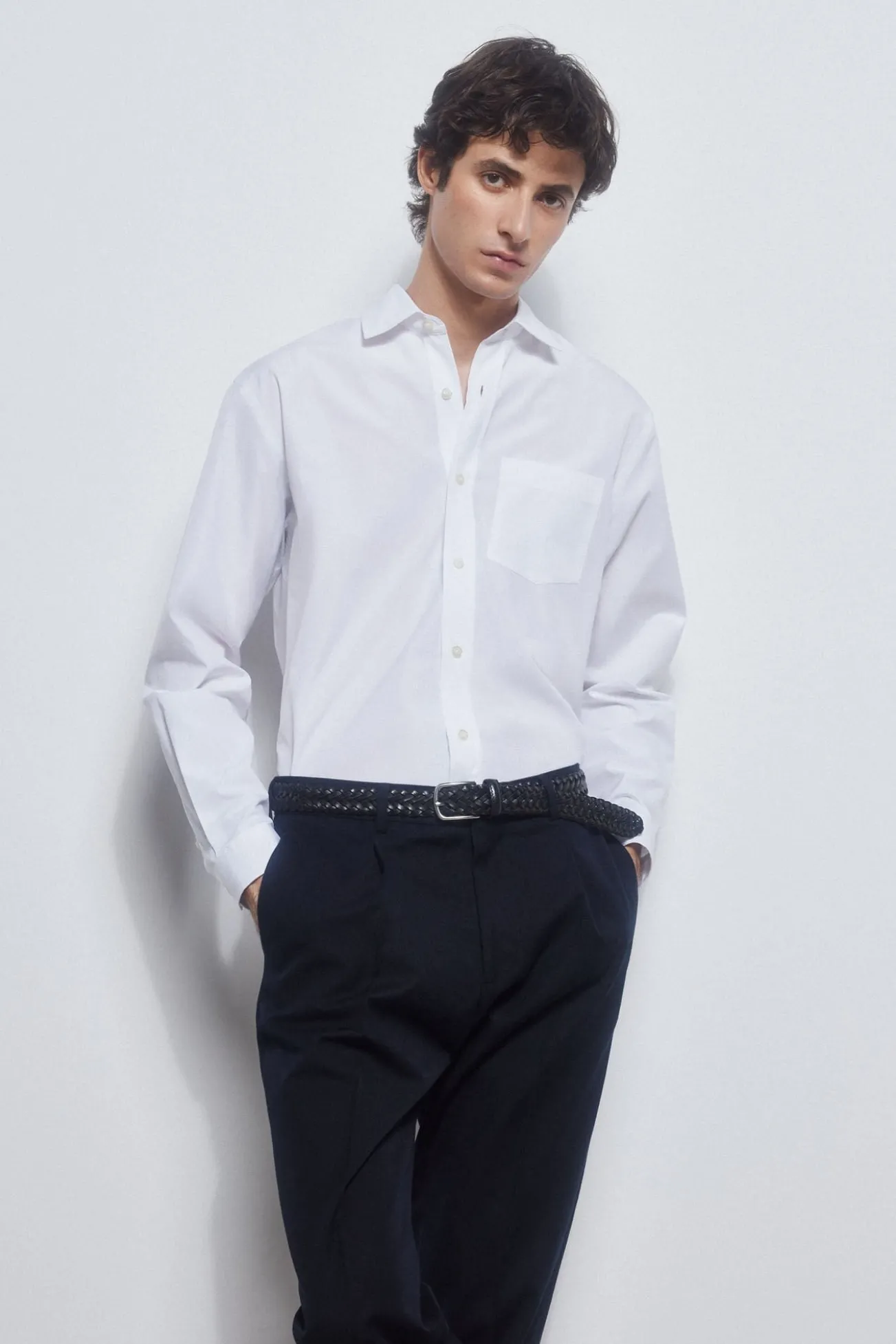 Camisa popelina tecido italiano