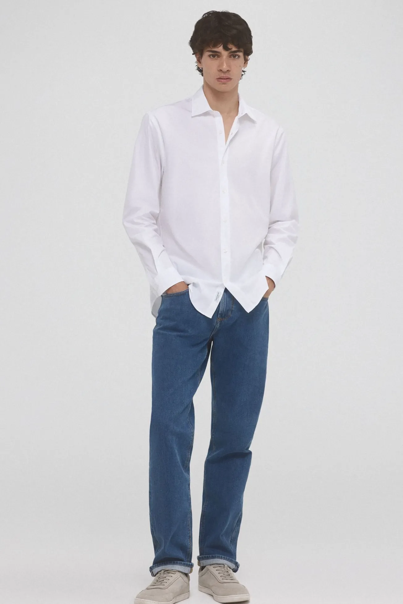Camisa popelina tecido italiano