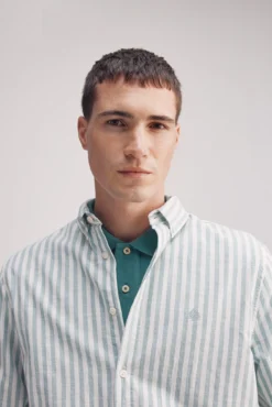 Camisa riscas de algodão