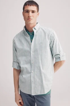 Camisa riscas de algodão