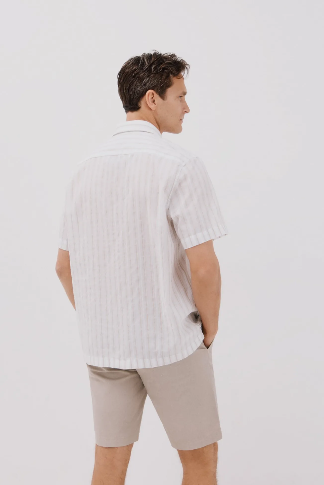 Camisa riscas de manga curta