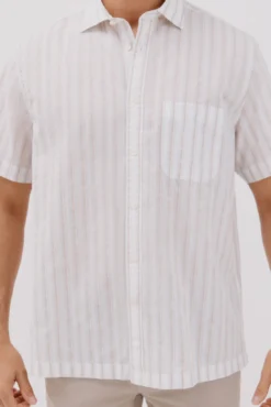Camisa riscas de manga curta