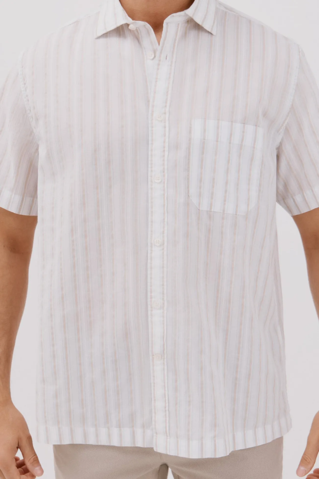 Camisa riscas de manga curta